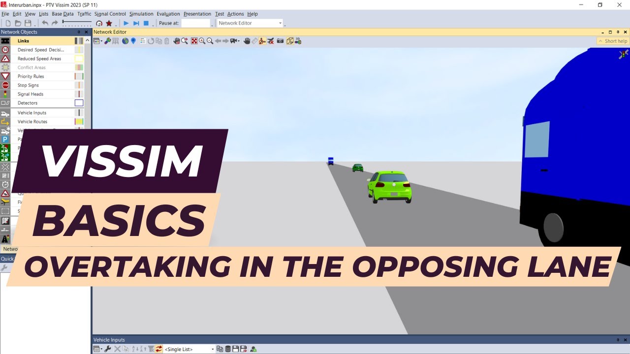 Vissim Tutorial - Overtaking in the opposing lane