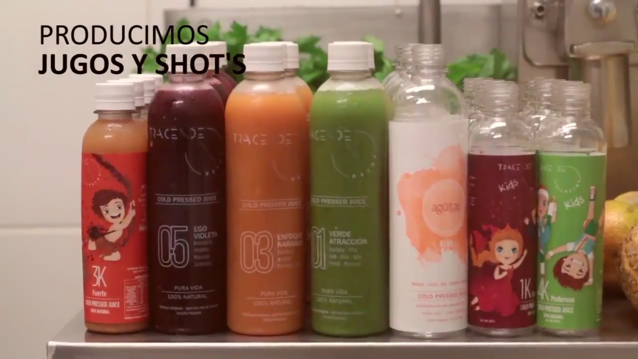 Producción de jugos naturales. Empresa Tracende