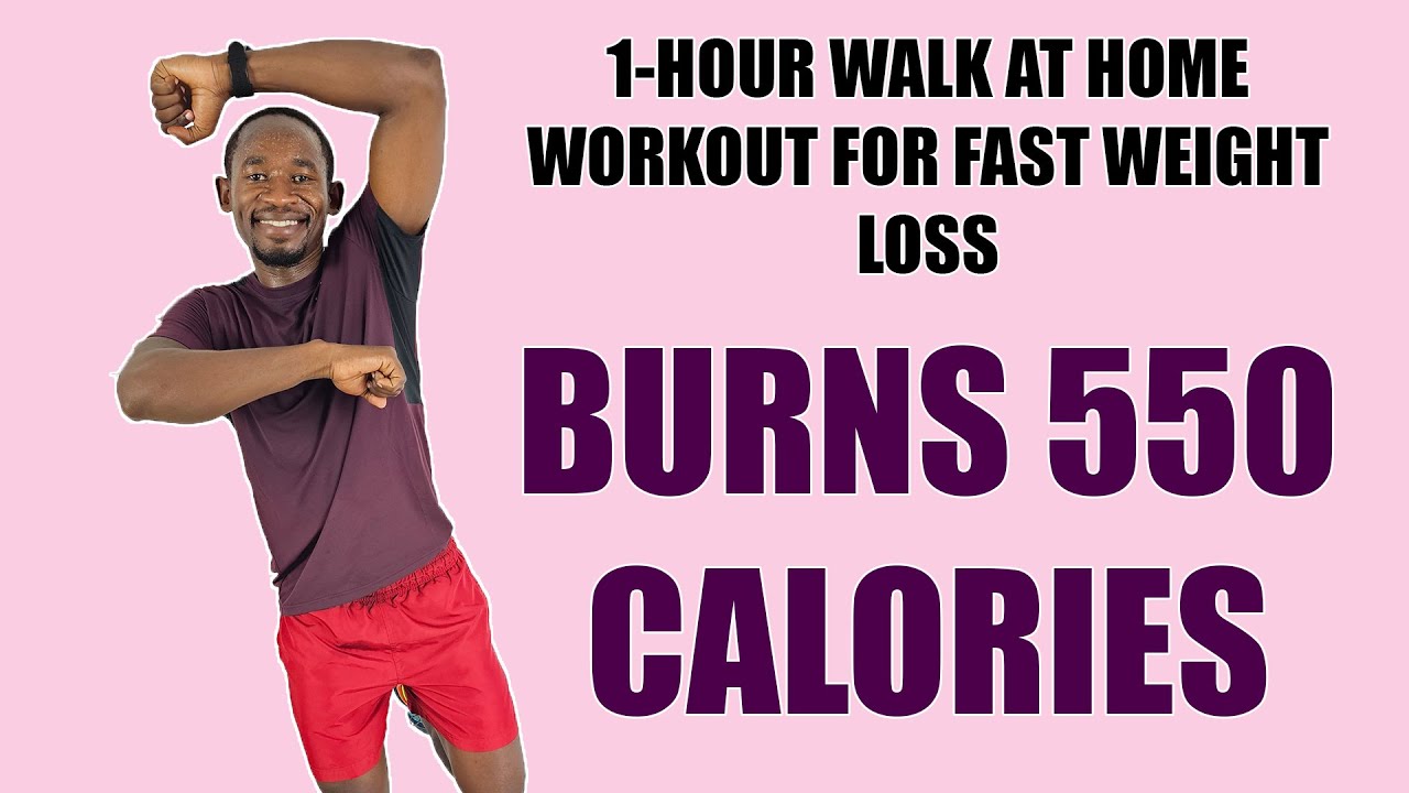 1-Hour WALKING IN PLACE WORKOUT FOR RAPID WEIGHT LOSS - Burn 550 Calories