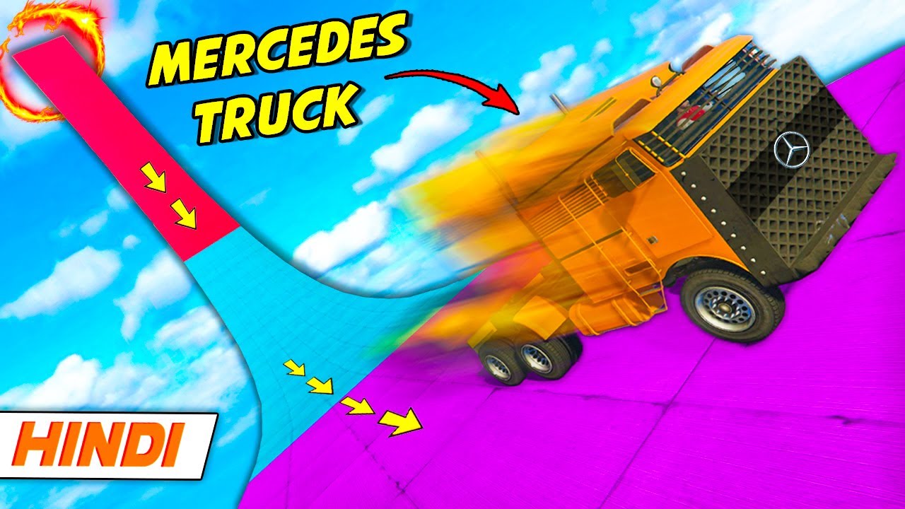 GTA 5: MERCEDES TRUCK Parkour Race 😍 | GTA 5 Online Hindi Funny Moments | Saxisam
