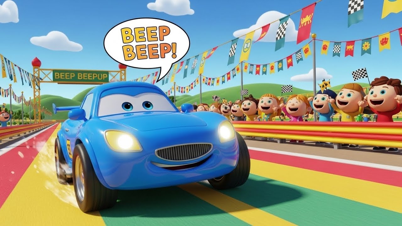 Car Color Race Song 🚗🏁 | Fun Color and Vehicle Song for Toddlers