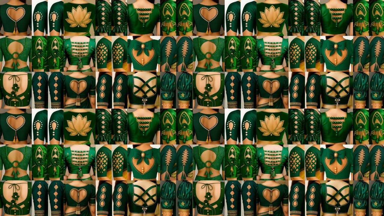 💚हरे रंग के सुंदर ब्लाउज़ डिज़ाइन/blouse designs new model/blouse ke designs/back neck designs#baju