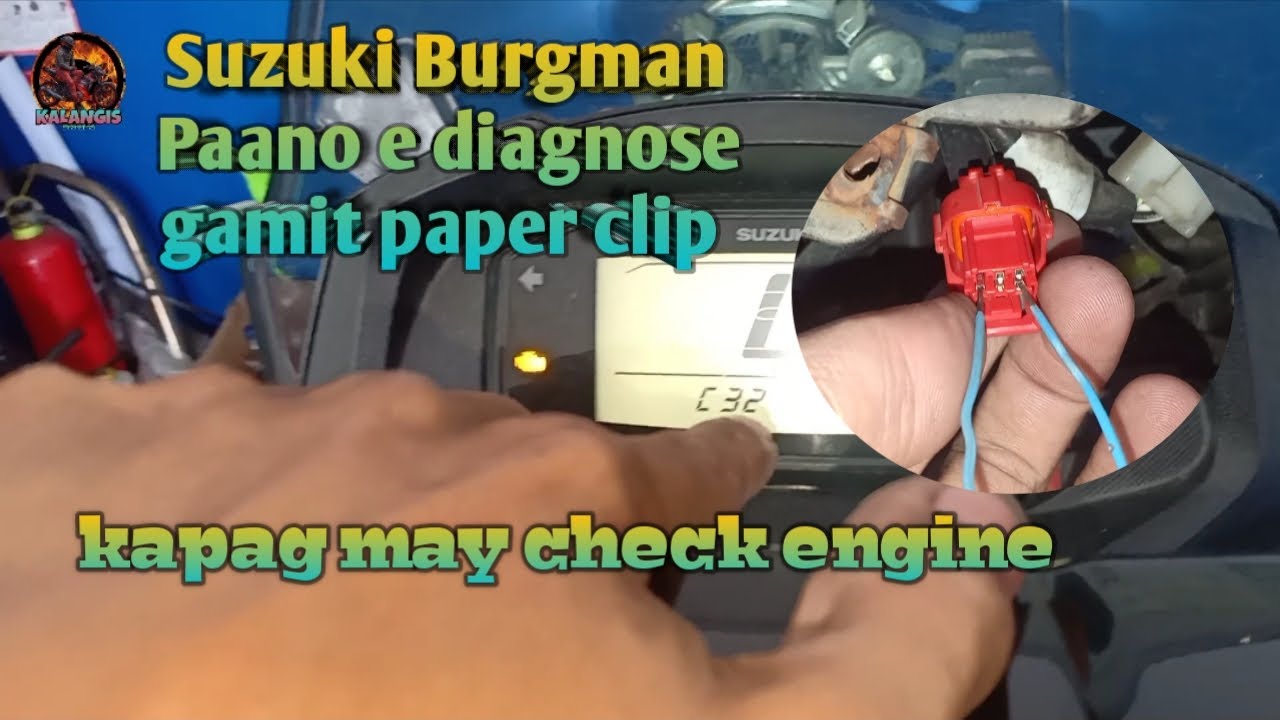 Paano mag diagnose ng burgman gamit paper clip kapag may check engine  #suzuki #kalangismotovlog