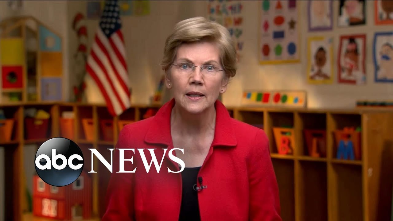Elizabeth Warren addresses viewers at 2020 DNC