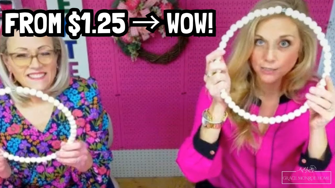 We Turned a $1.25 Dollar Tree Beaded Wreath into THIS 😱