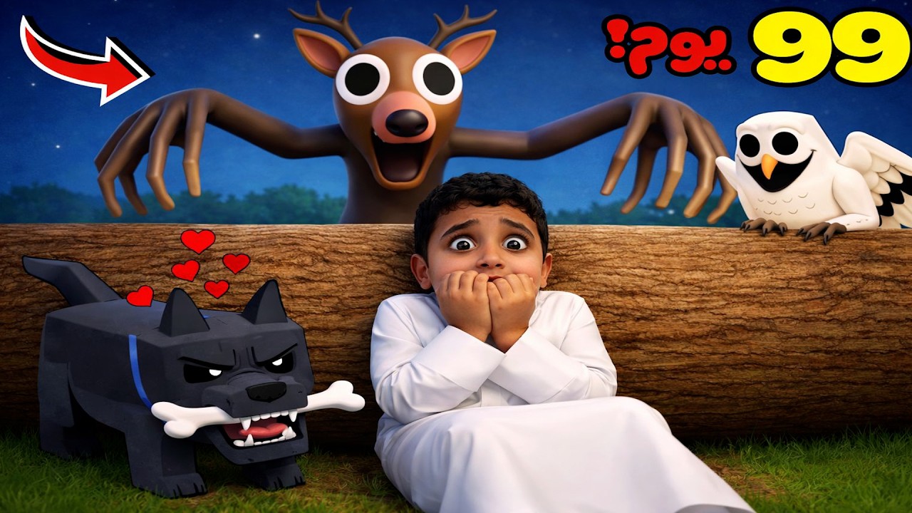 لعبة ٩٩ ليلة… وحاصروني الذئاب! 😱🐺