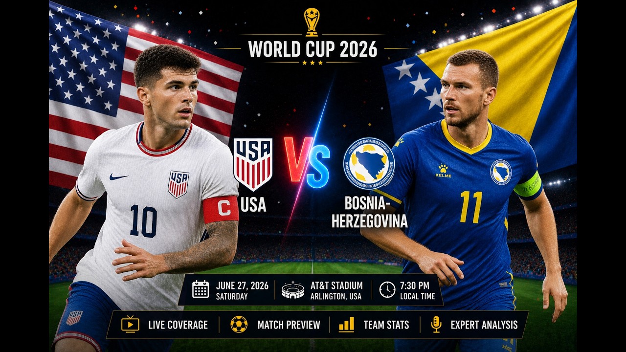 🔴USA vs BOSNIA-HERZEGOVINA | LIVE: FIFA World Cup 2026 | Techno Music & Real-Time Match Updates