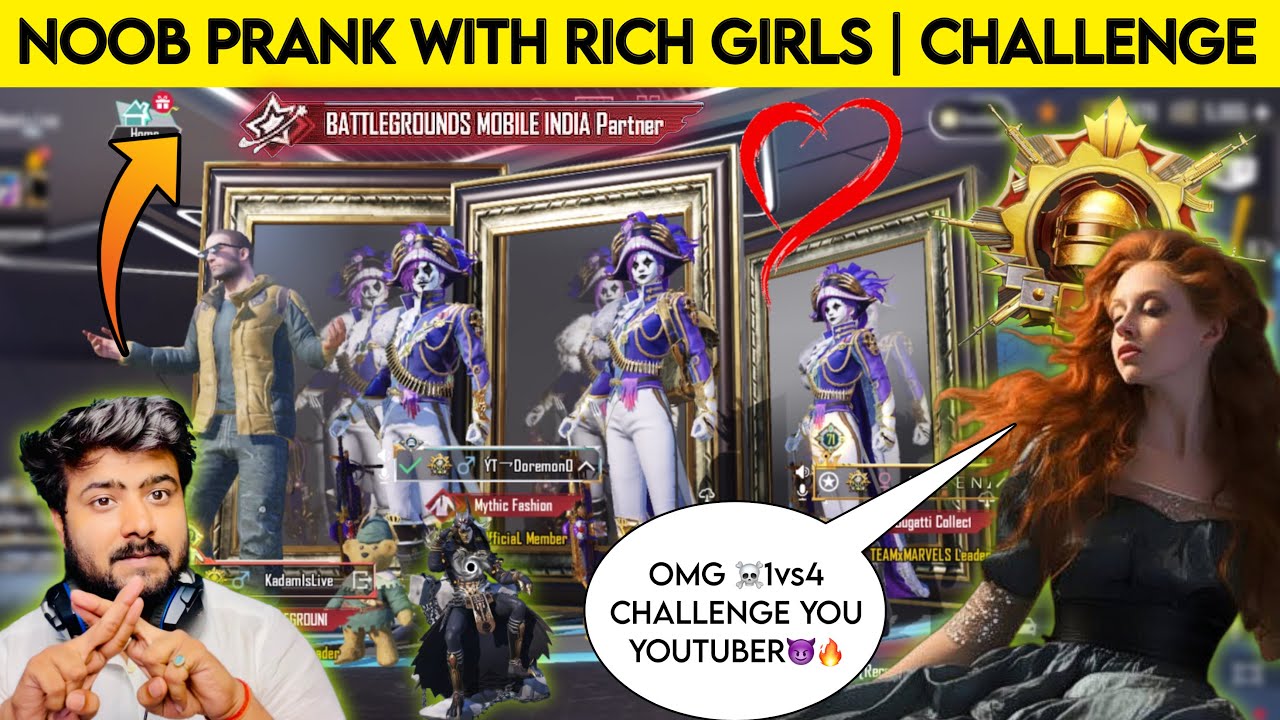 Random 3 Girl's with X-Suit In My Lobby And Trolled 50RP MAX & MYTHIC OUTFITS 90/70 uc can $10 bgmi