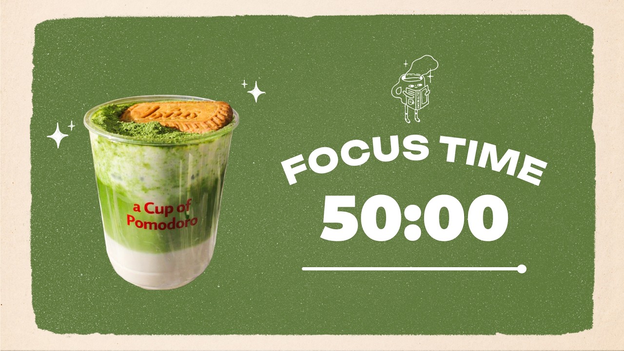 🍪 Study with Me | Matcha Cookie Latte | 50/10 Timer | Chill Lo-fi 🎧 | 4 Hour Focus Session
