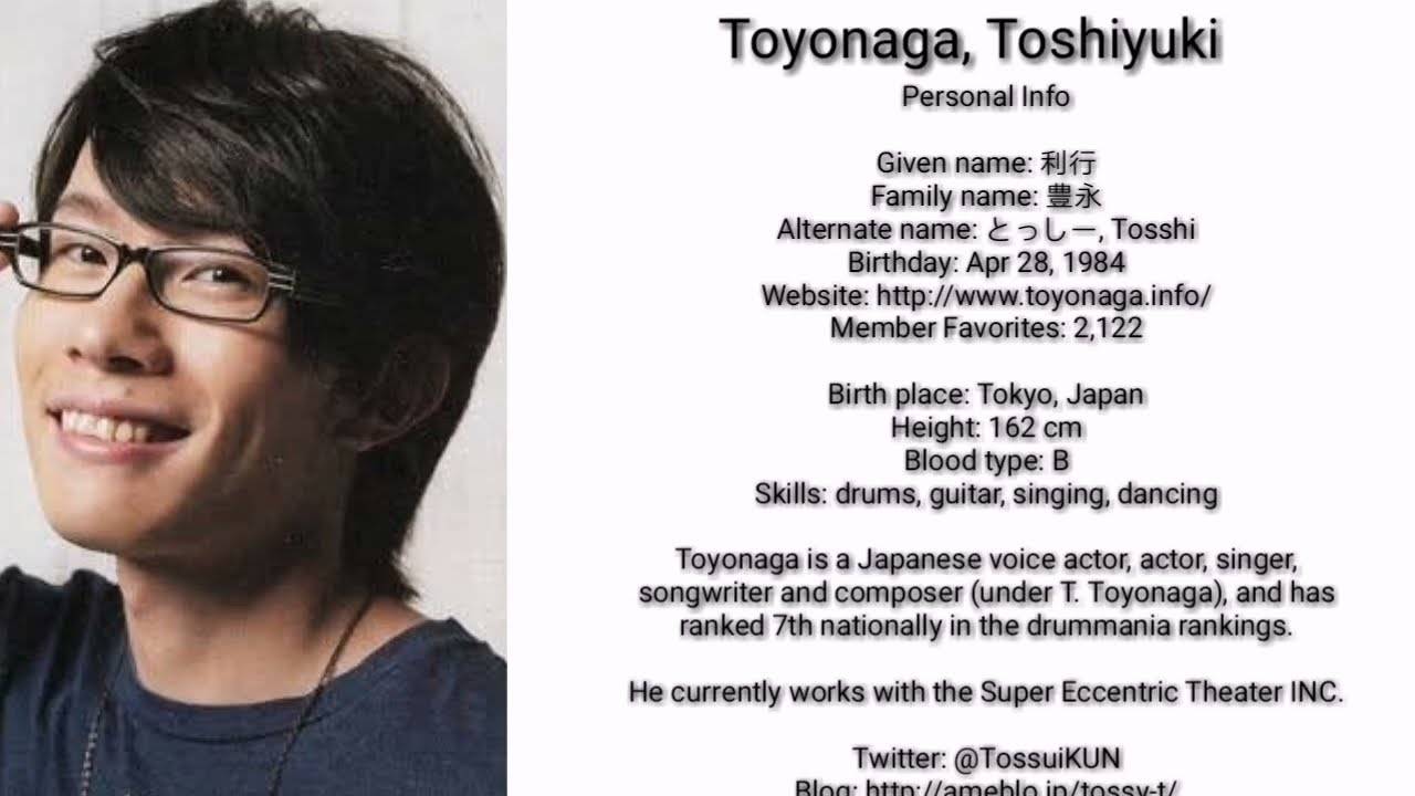 Toyonaga Toshiyuki voice acting roles