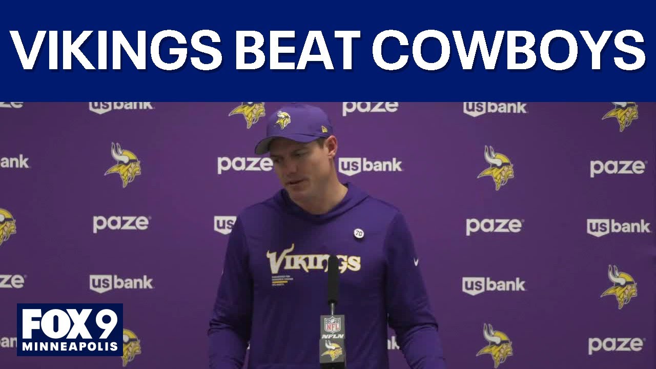 Kevin O'Connell reacts after Vikings beat Cowboys, 34-26 [FULL]