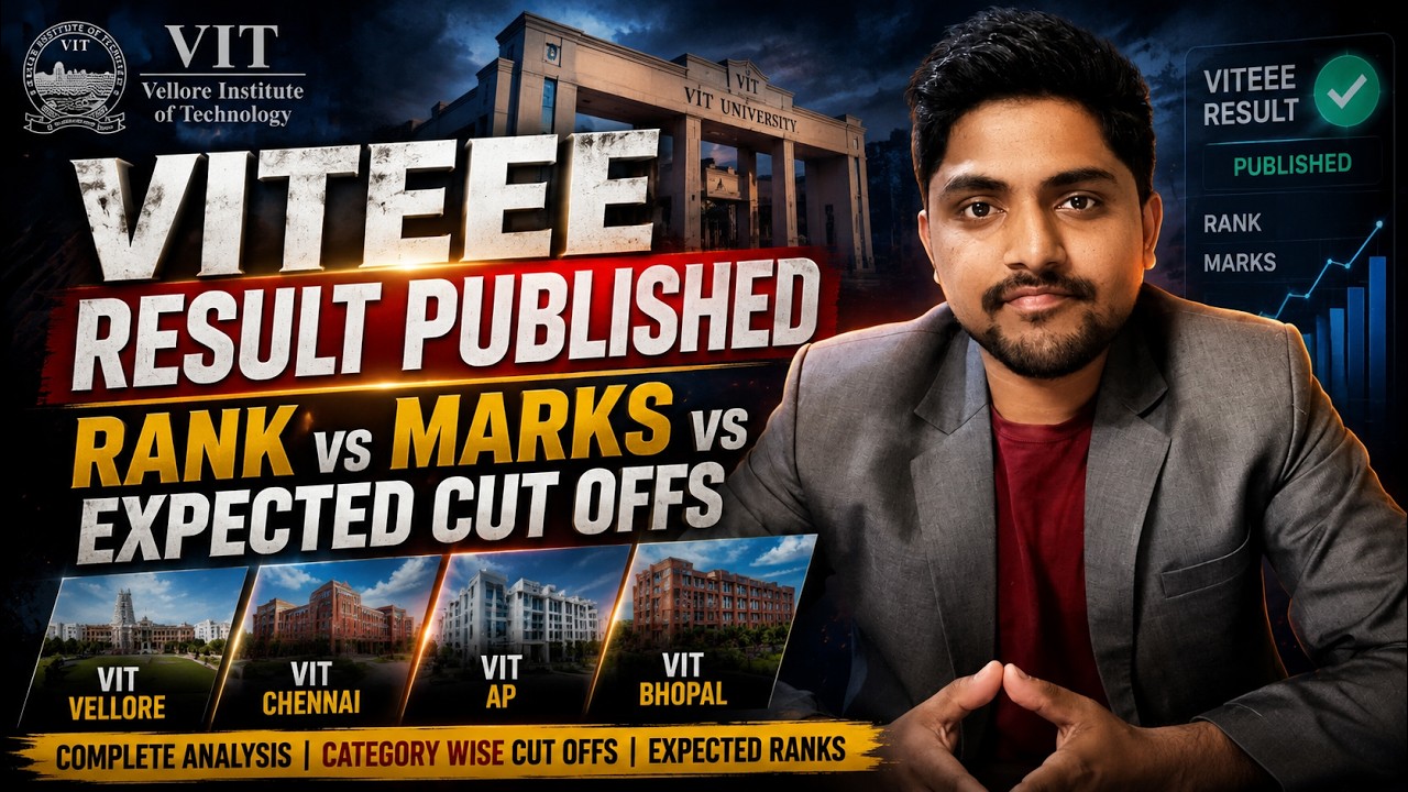VITEEE 2026 Result OUT! 🚨 Rank vs Branch & Category Cutoffs | VIT Vellore, Chennai, AP, Bhopal