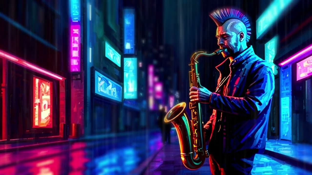 Cyberpunk Alley Jazz – 1 Hour Neon Sax & Rainy Night Lounge Music