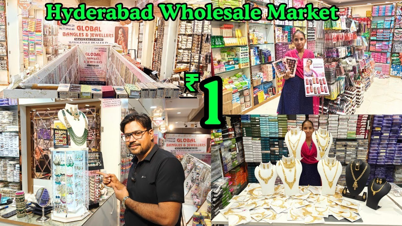 Hyderabad Wholesale Bangles Market ₹ 1 Ladies Accessories Imitation Jewellery Cosmetics