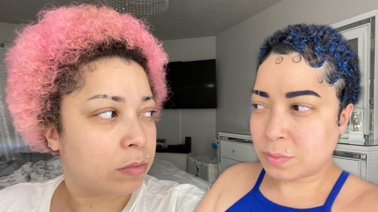 New Hair Look | Haircut & Pink to Blue Color