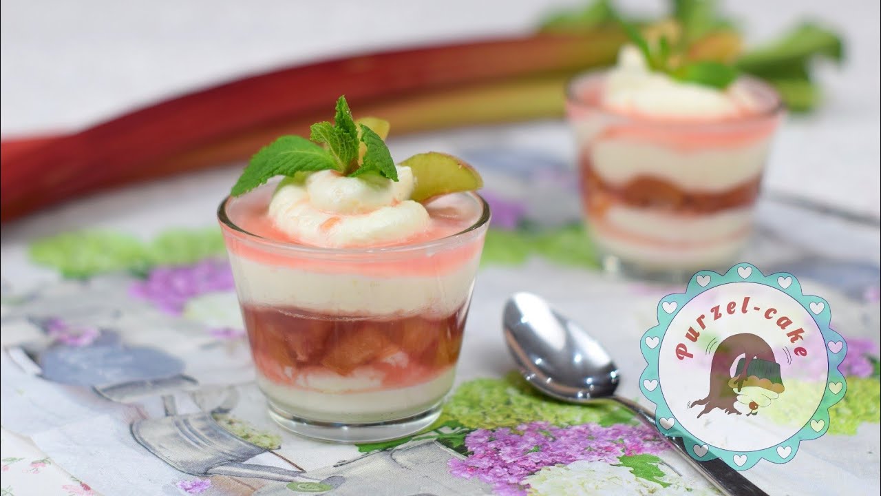 schnell und einfaches Rhabarber Schicht Dessert