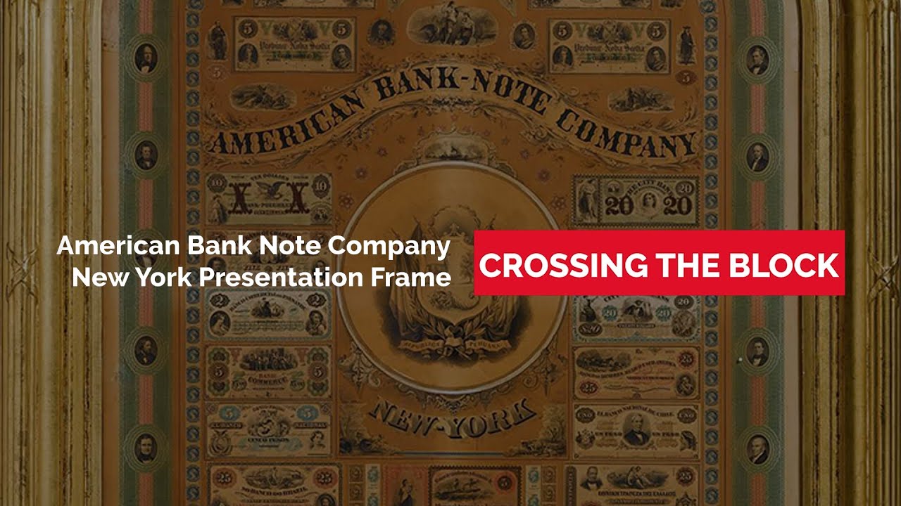 Exceedingly Rare American Bank Note Company Presentation Frame - Crossing the Block