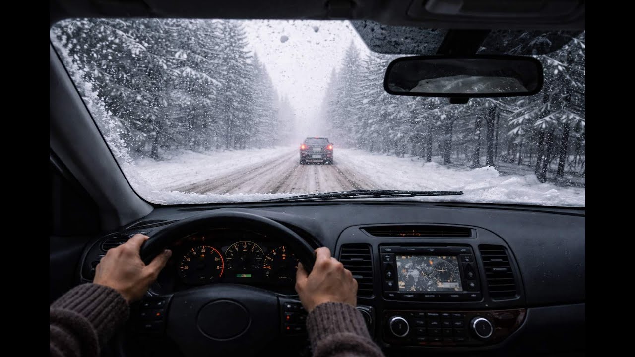 Driving on a snowy day #snow  #winter #snowday