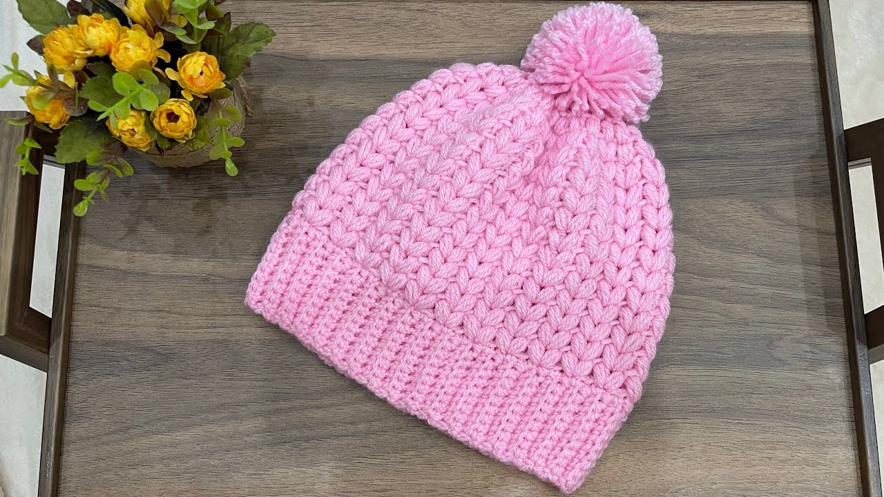 ถักหมวกไหมพรมกันหนาว มือใหม่ถักตามได้ีแบบง่ายๆ #crochet hat easy #ถักหมวกกันหนาว