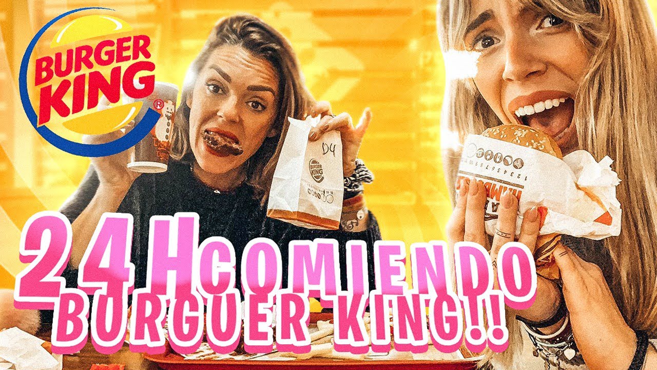 24 HORAS COMIENDO BURGUER KING!!🍔🍟⎮Escupiendo Purpurina