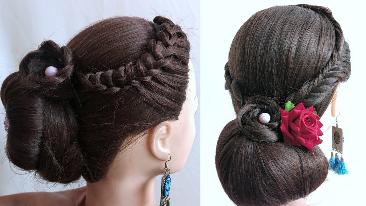 2 Advance Bridal Bun Hairstyle - Simple & Easy Bun Hairstyle | Juda Hairstyle For Wedding
