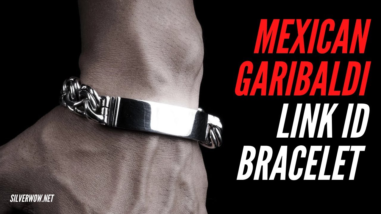 Men&rsquo;s Unique & Chunky Silver Bracelets: Identity Bracelet | Mexican Garibaldi Link  | By Silverwow
