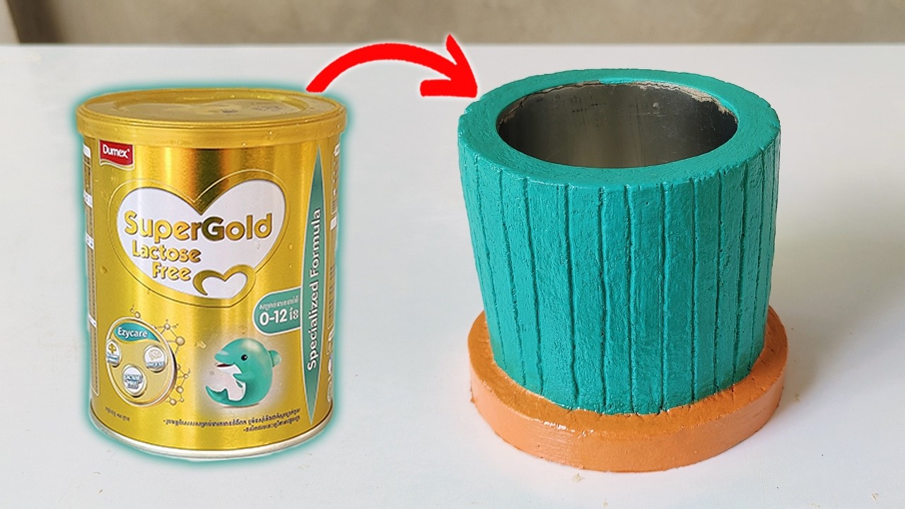 Make A Mini Flower Pot With Cement - Cast A Flower Vase From Tin Cans