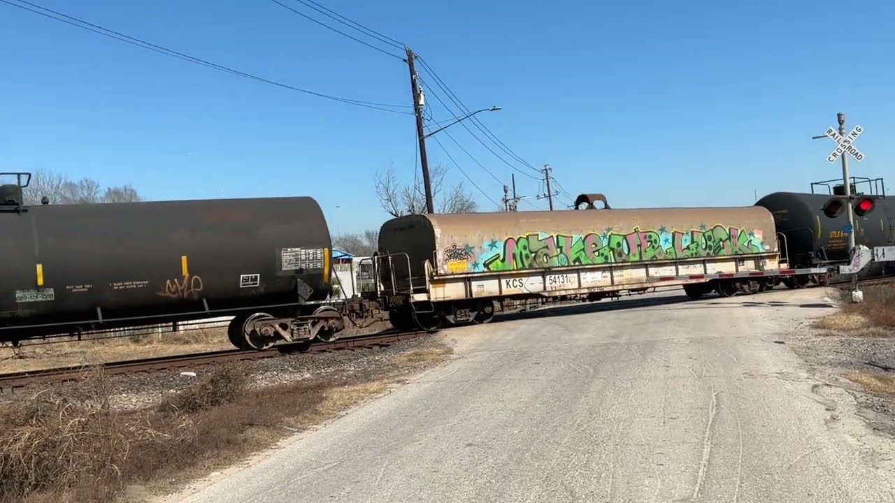 Bnsf 8021 leads a manifest train in Houston Texas!!!
