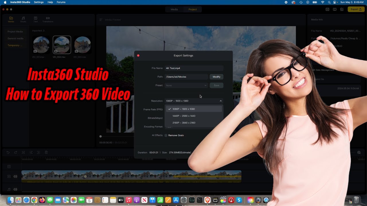 How to Export 360 Video from Insta360 Studio