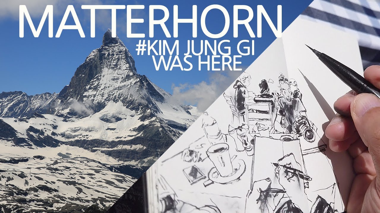 Kim Jung Gi was is Matterhorn in Switzerland (with real time drawing)
