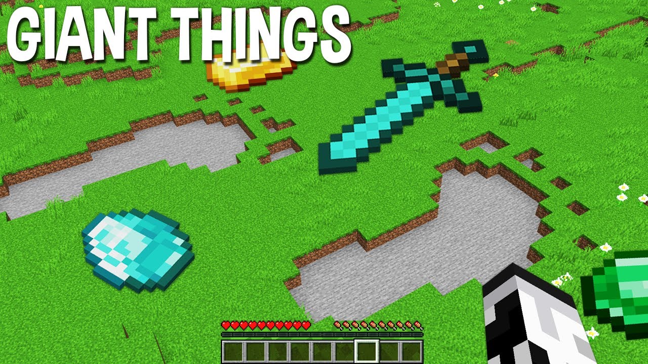 I FOUND ALL THE GIANT LOST THINGS in minecraft ! GIANT ITEMS ?