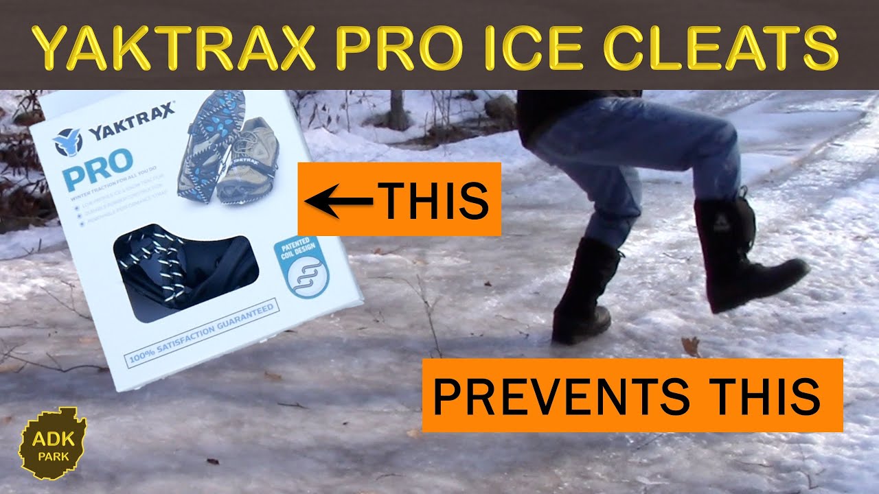 WALKING ON ICE with YAKTRAX PRO ICE CLEATS