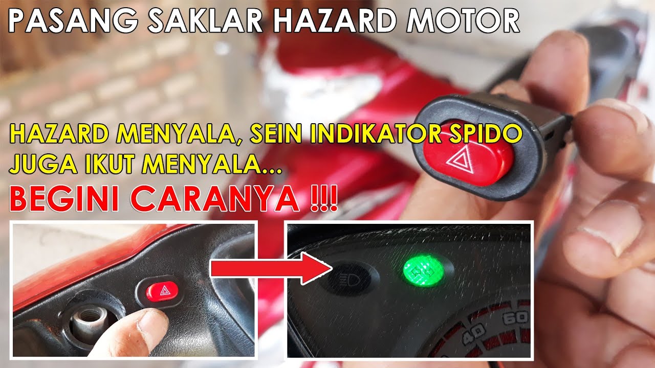 Cara Pasang Hazard Di Motor dan Lampu Indikator Sein Spidometer Menyala