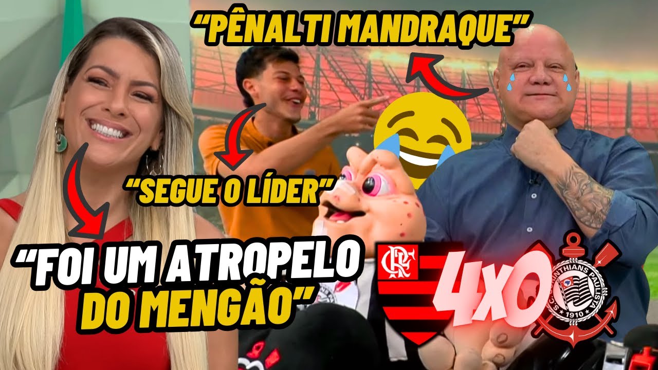 Renata Fan ZOA Ronaldo Giovanelli após FLAMENGO 4X0 CORINTHIANS | Jogo Aberto AO VIVO