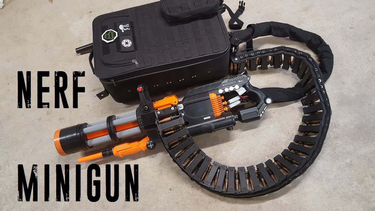 Nerf Rival Minigun (скорострельность 20 выстрелов в секунду, магазин 2000 патронов)