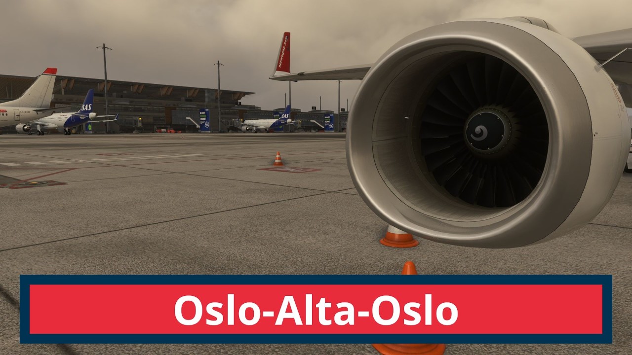 MSFS2024 flying from Oslo to Alta to Oslo Norwegian PMDG 737-800