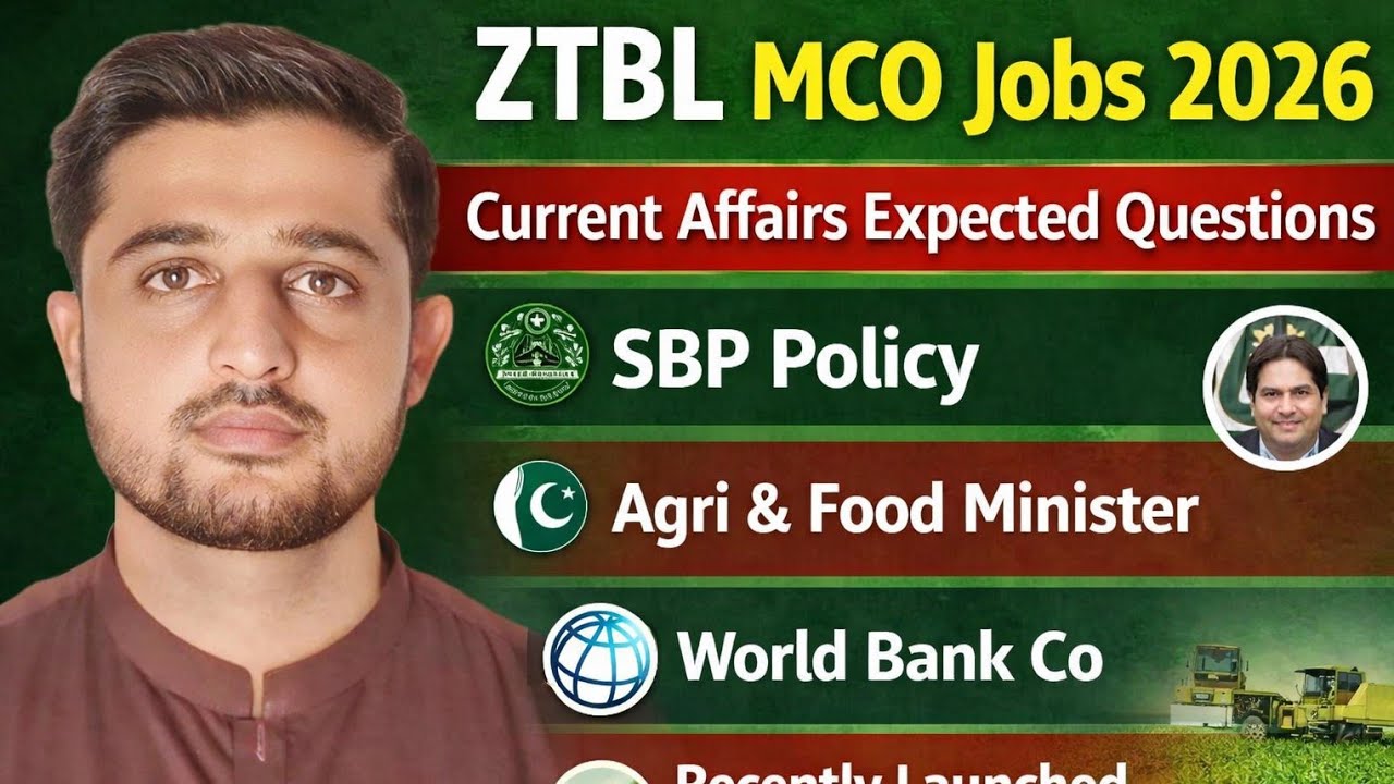 ZTBL OG III jobs Test prepration|Most important question current affairs|SBP policy AGRi scheme 