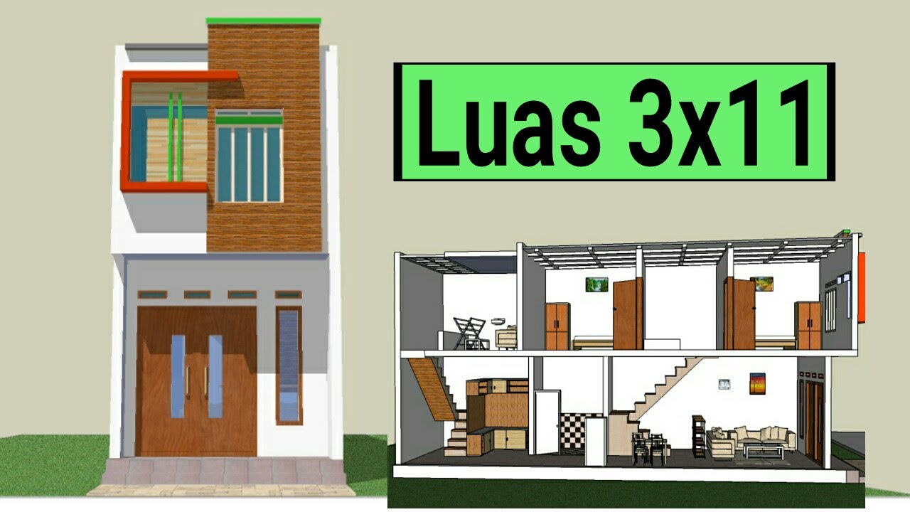 Rumah Minimalis Ukuran 3x11 Meter