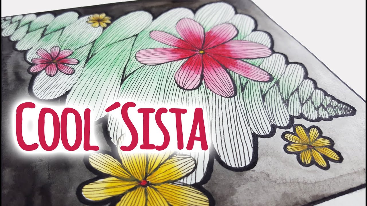 Zentangle® Pattern COOL ´SISTA | 4 Versions [incl. Watercolor Speed Drawing]