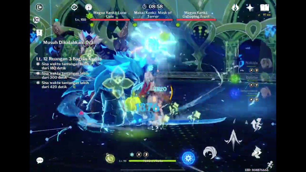 Kokomi Nahida Baizhu Nilou team test 46k bloom