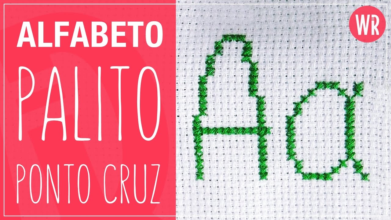 Alfabeto palito - Letra A & a em ponto cruz