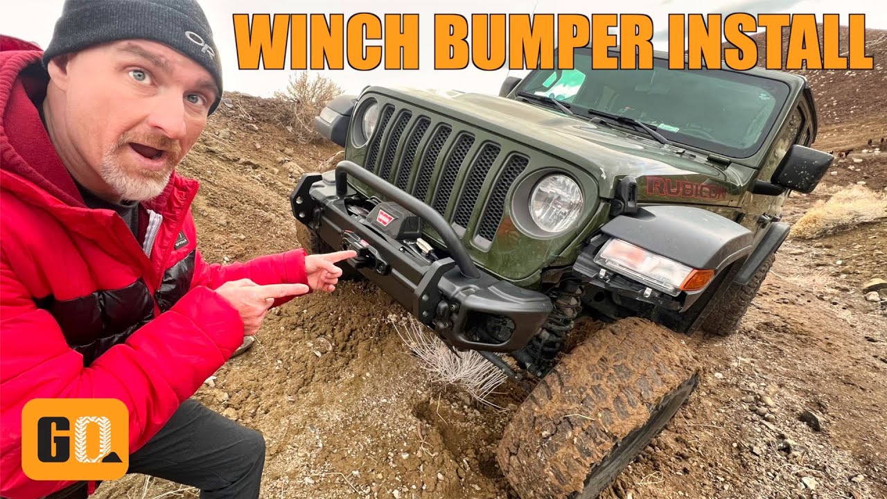 Stock Bumper Removal & Rugged Ridge Arcus Bumper & Warn Winch Install on JL Jeep Wrangler Rubicon