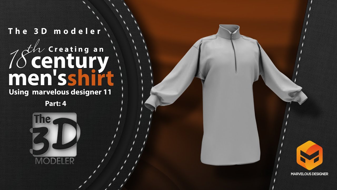 How to add top stitching using marvelous designer 11 to an 18th century men's shirt - part 4