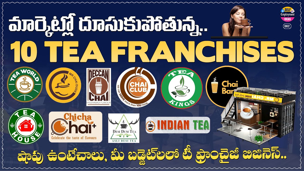 10 Tea Franchises in Telugu states | Low-cost Chai franchise business | Telugu self-employment ideas