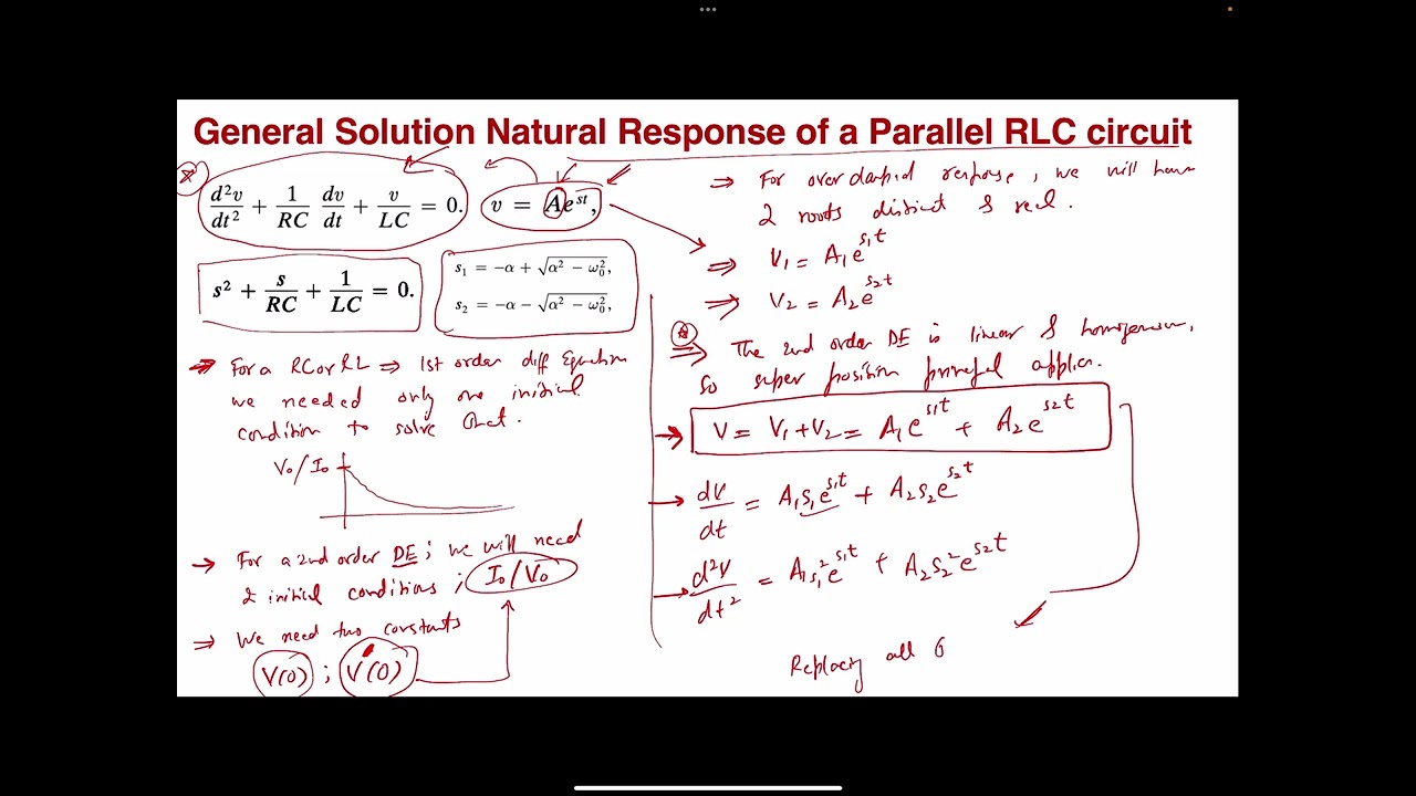Lecture_5C: Forms of the Natural Response of a Parallel RLC circuit – Overdamped Response