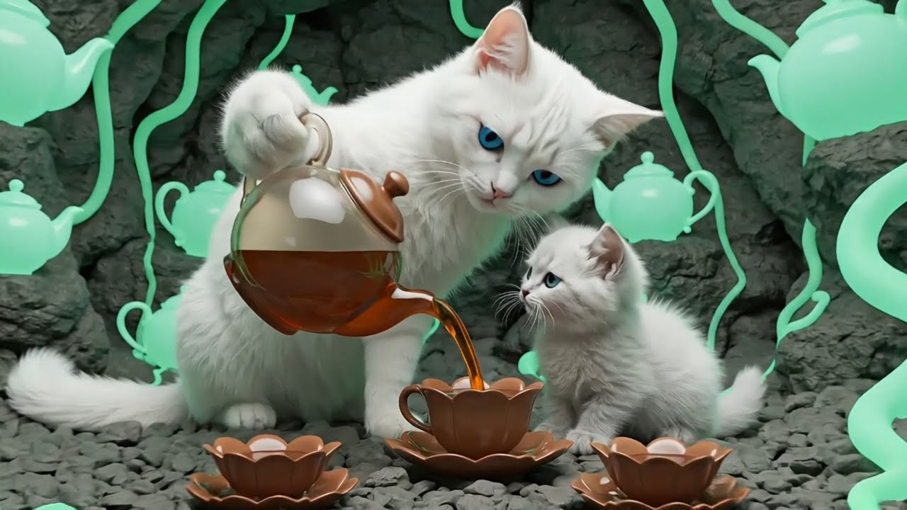Food World: Mama Cat and Kitten Trapped in the Dark Chocolate Abyss! 😱⚠️🌪️