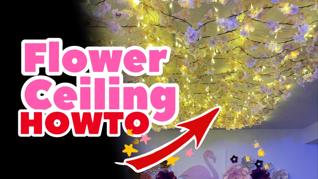 Illuminated Flower Ceiling Decoration Idea DIY | How To | 4K
