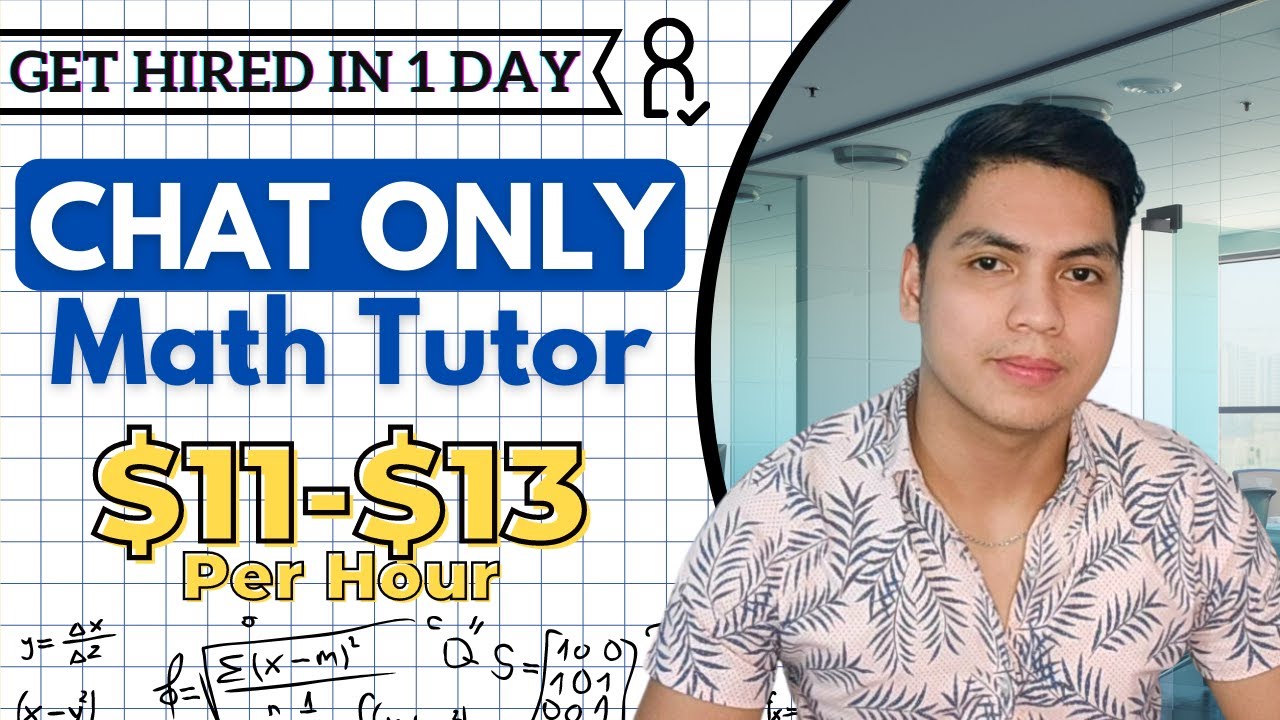 Earn $11-$13 [₱550-₱650] Per Hour As A Math Tutor | Chat Only - Nonvoice