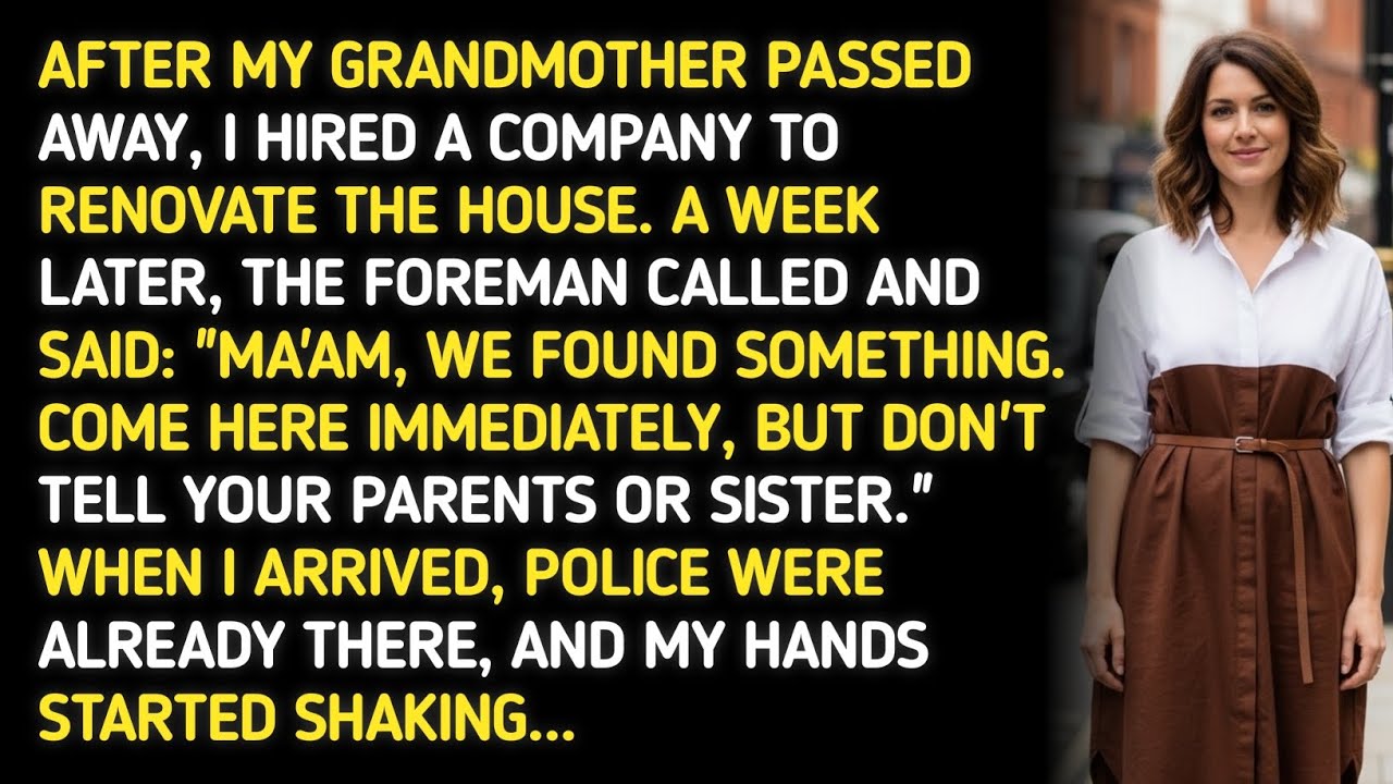 AFTER MY GRANDMOTHER PASSED AWAY, I HIRED A COMPANY TO RENOVATE THE HOUSE. A WEEK LATER,