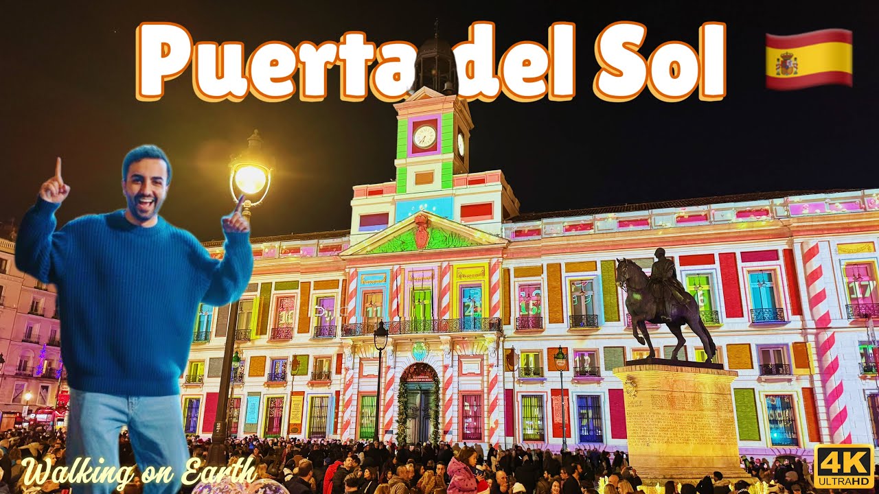 Madrid Christmas Lights 2025 – Puerta del Sol & Plaza Mayor | Madrid Walking Tour (4K/60fps) 🇪🇸